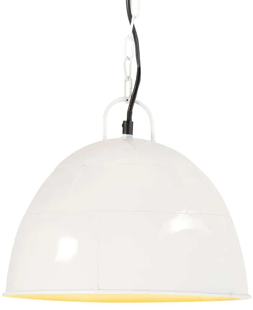 Candeeiro suspenso vintage indust. redondo 25W 31cm E27 branco