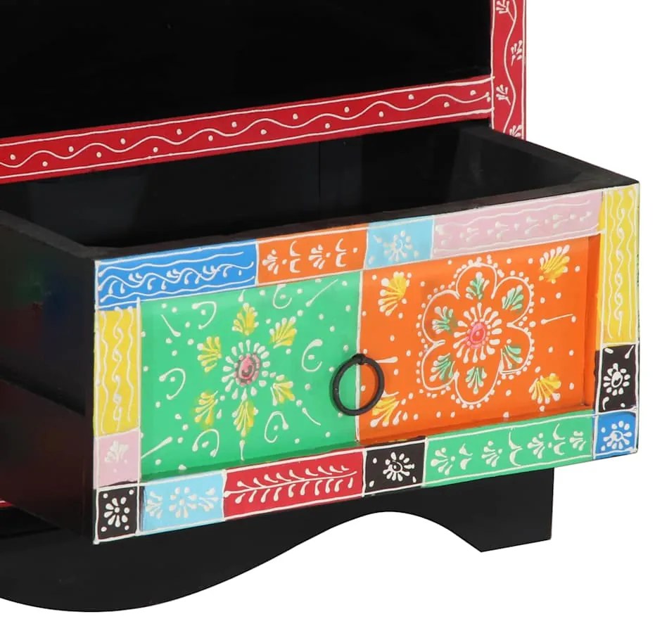 Armário de TV vidaXL Multicolorido 80x35x50 cm em Madeira Sólida de Ma