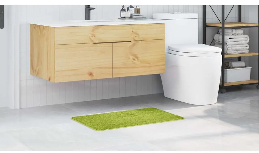 Tapete de banho Retangular Verde 50x80 cm Polipropileno Antiderrapante