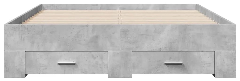 Estrutura de cama c/ gavetas derivados de madeira cinza-cimento