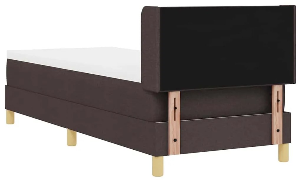 Cama Box Marrom Escuro e Branco 80 x 200 cm tecido