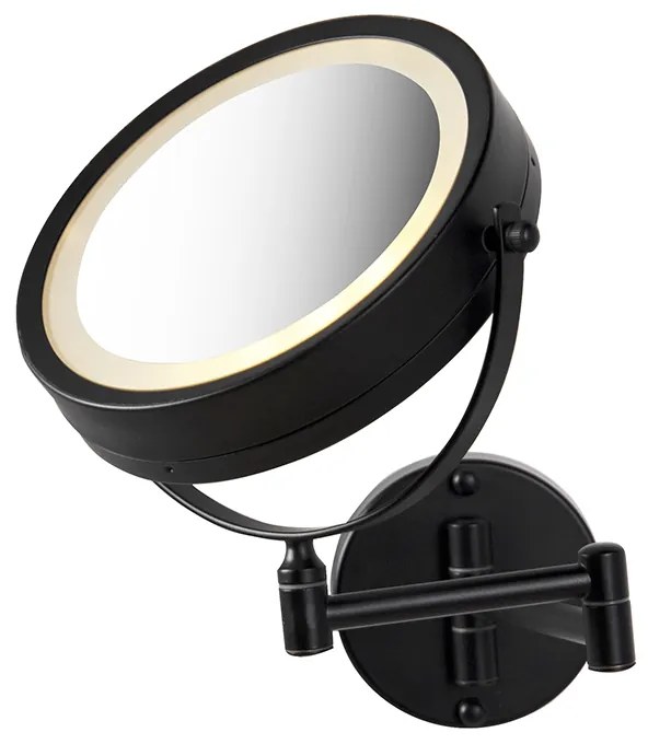 Espelho de casa de banho de design preto com LED regulável IP44 - Vicino Moderno