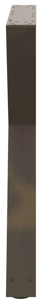 Pés para mesa de jantar 2 peças aço natural 70x(72-73,3) cm aço