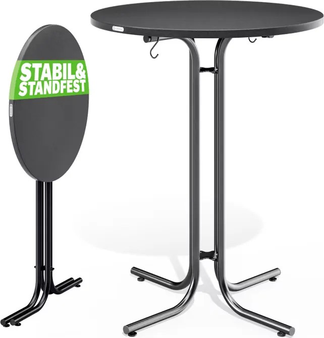 Mesa alta bar dobrável 110x70 cm cinzenta