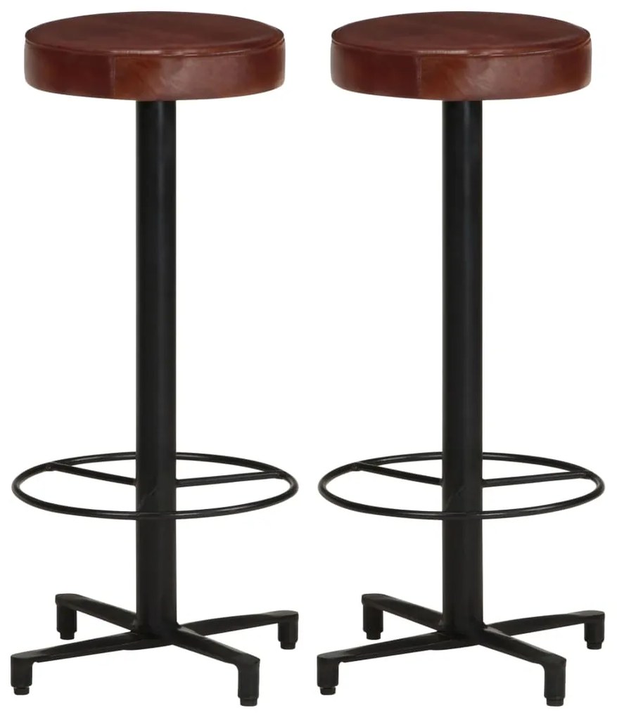 Bancos de bar 2 pcs 76 cm couro genuíno