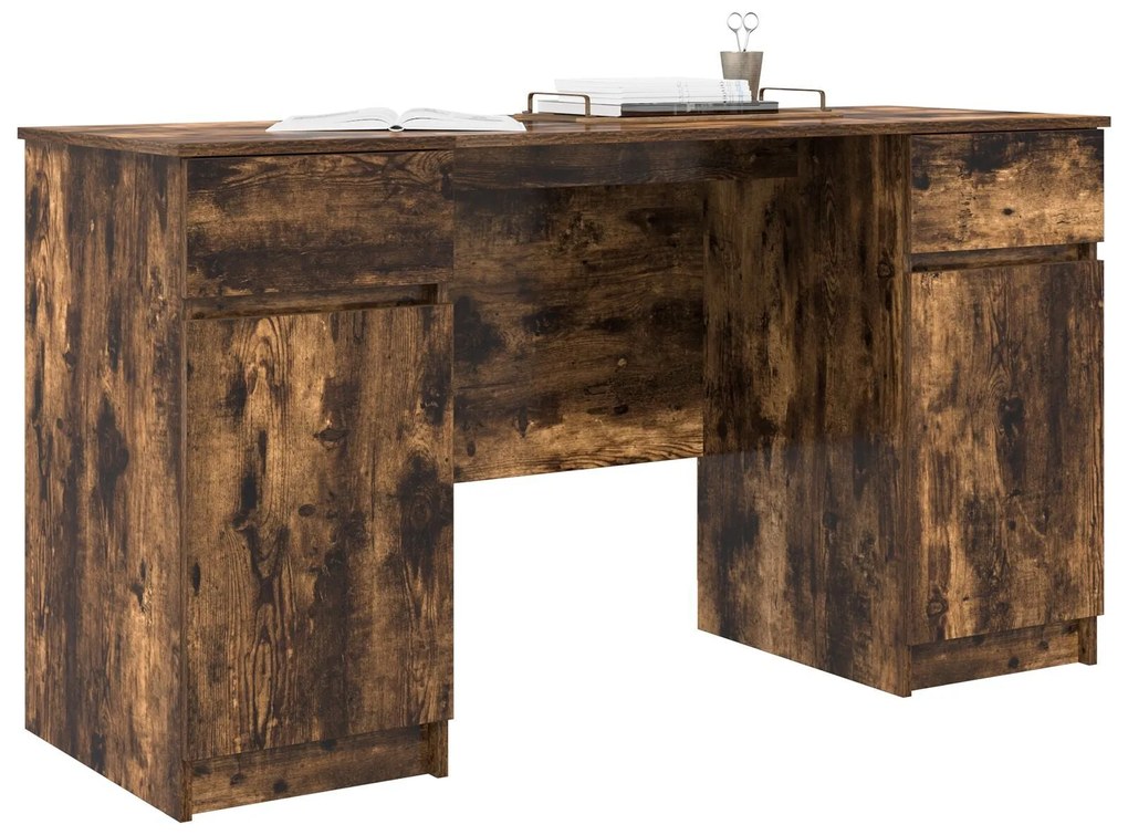 Mesa vidaXL Carvalho Defumado 140x49x76 cm Madeira de Engenharia