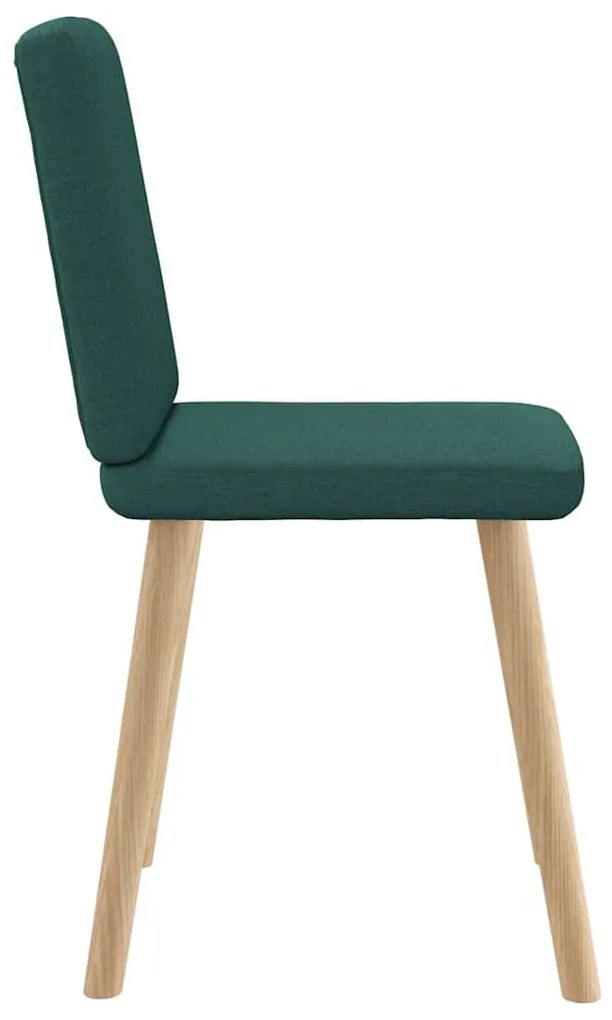 Cadeiras de jantar 4 pcs tecido verde escuro