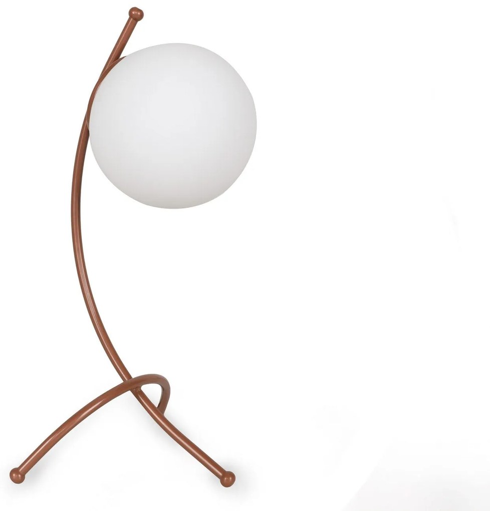 Candeeiro de Mesa Yay – Branco e Cobre – 23 x 18 cm