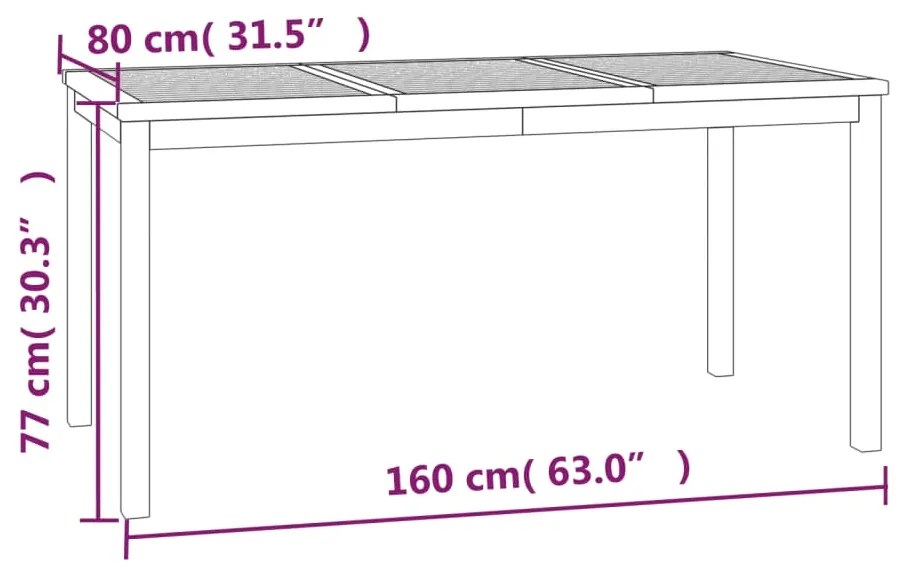 Conjunto de jantar para jardim 7 pcs madeira de teca maciça