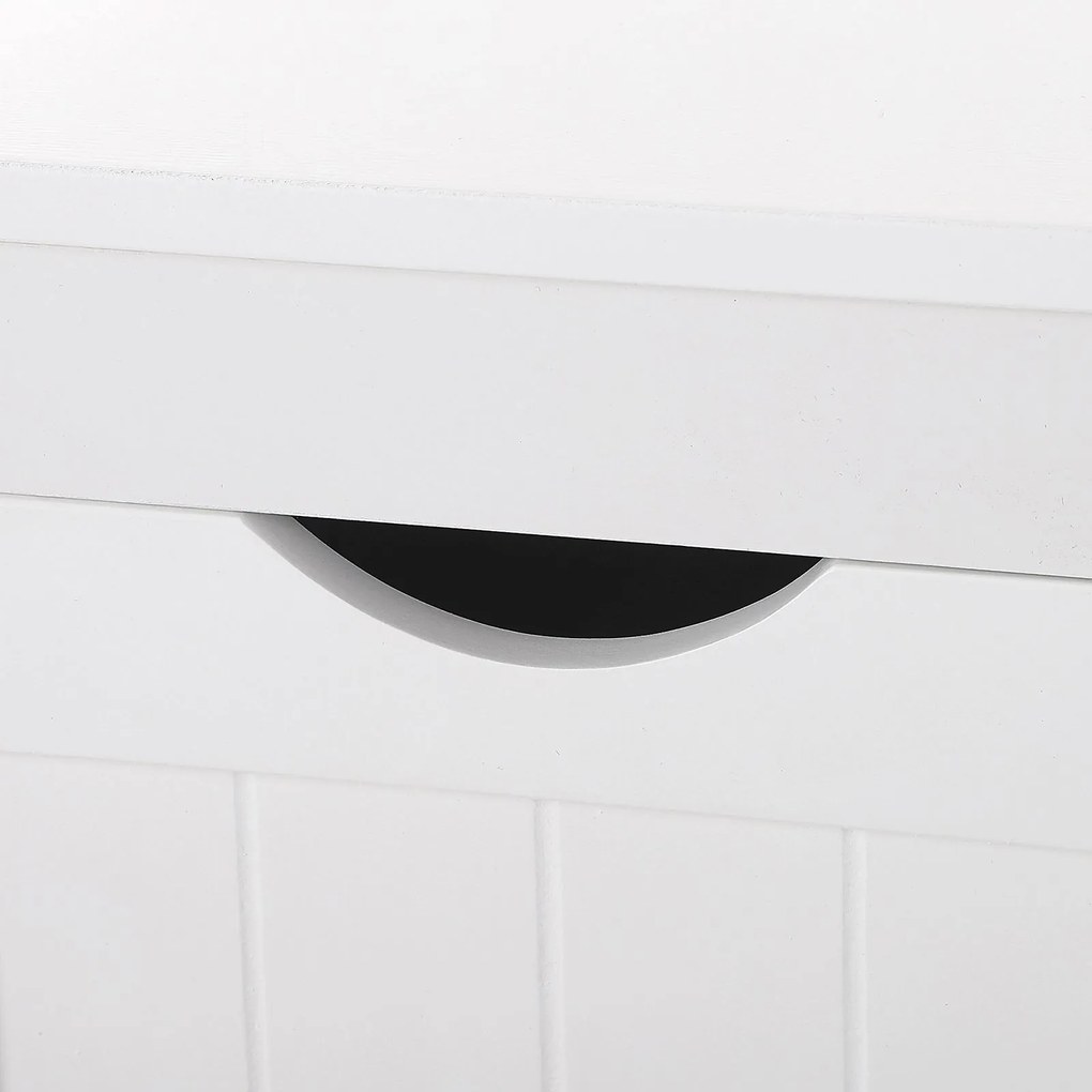 Armário de casa de banho com 2 gavetas 30 x 89 x 30 cm Branco