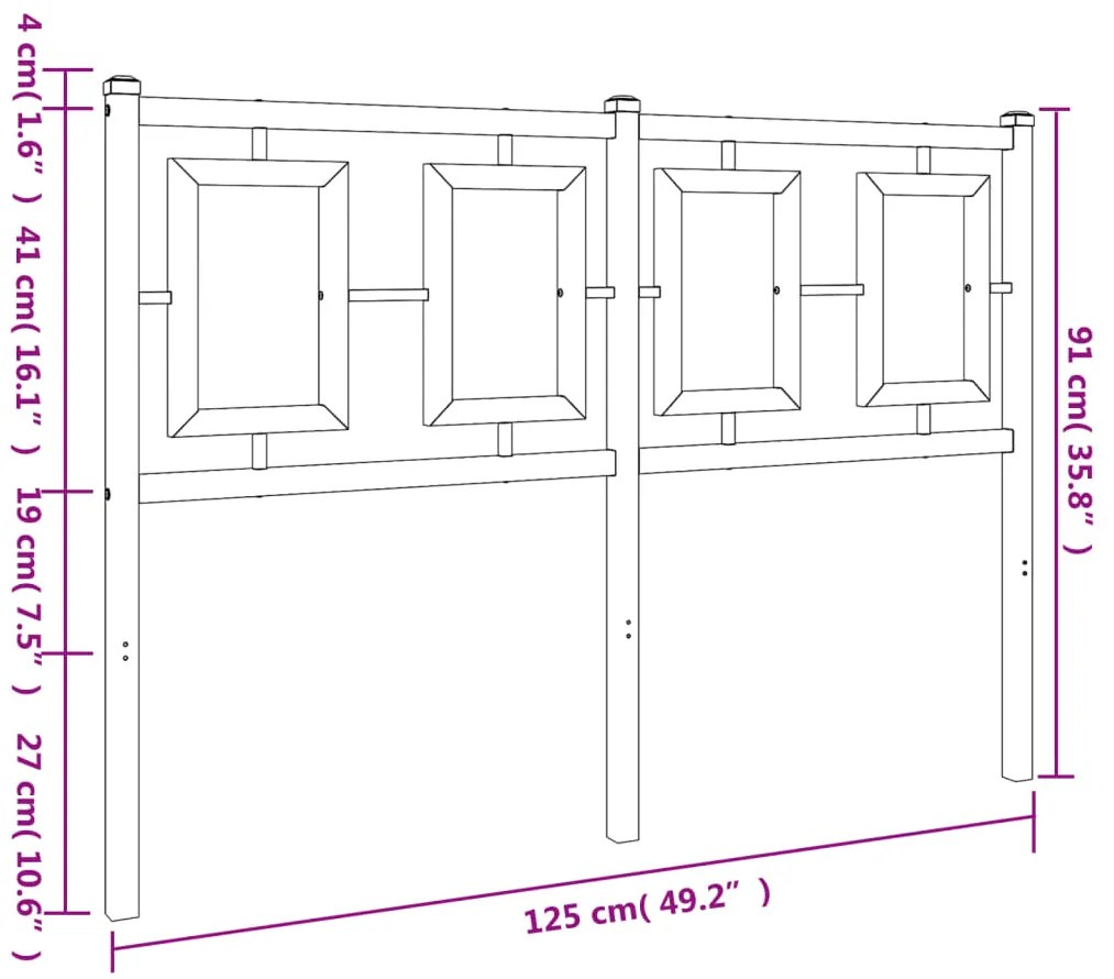 Cabeceira de cama 120 cm metal preto