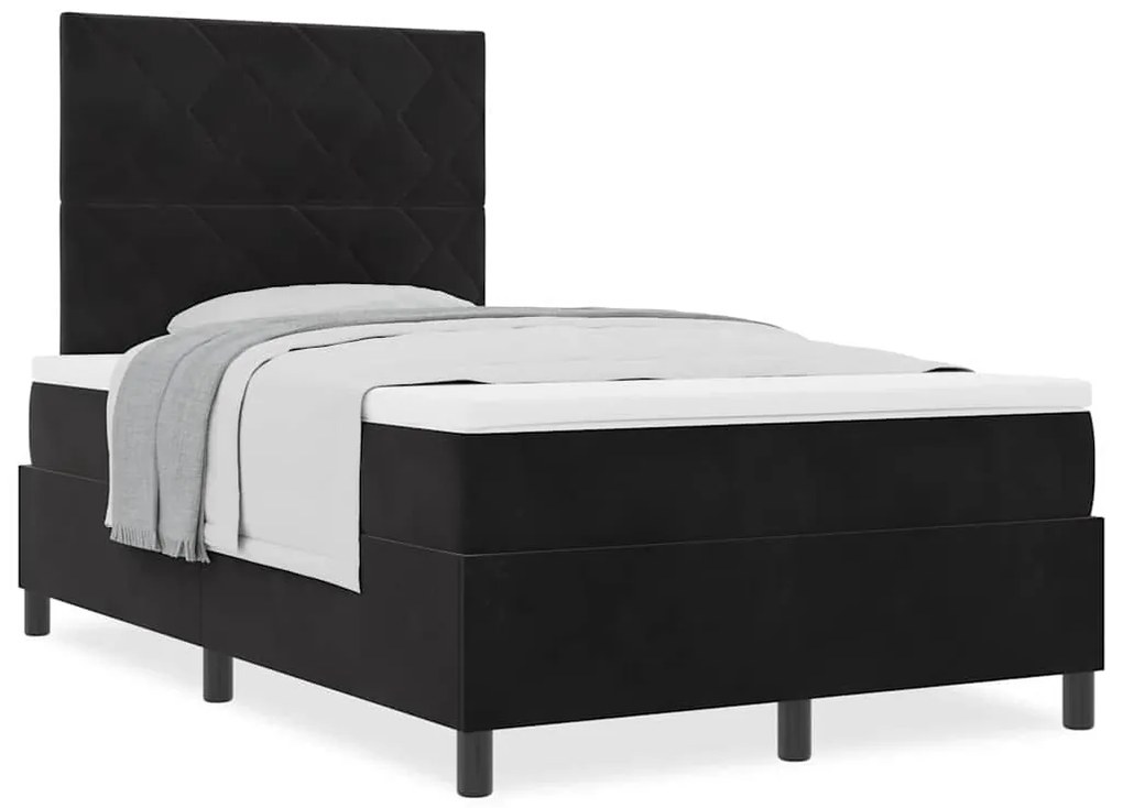 Cama Box Spring com Colchão vidaXL Preto Pequeno Duplo Veludo