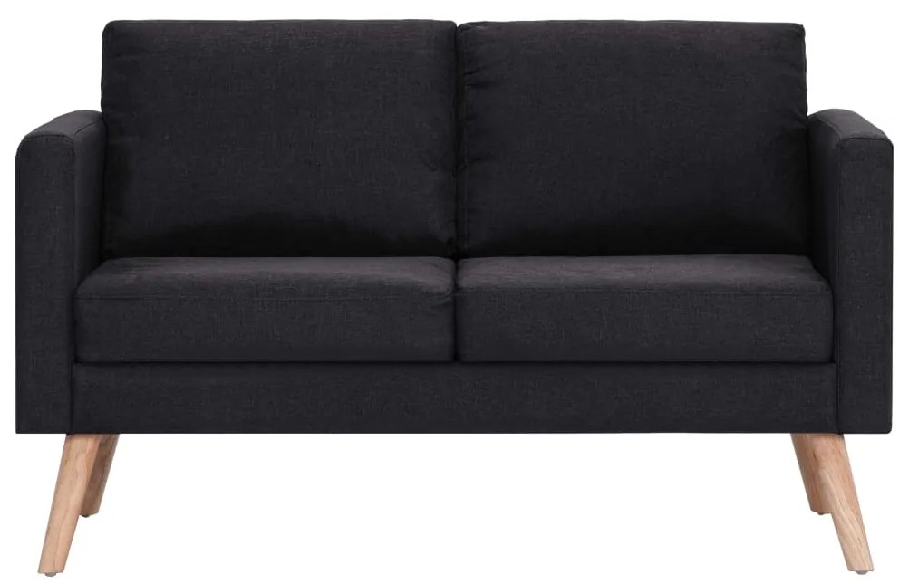 2 pcs conjunto de sofás tecido preto