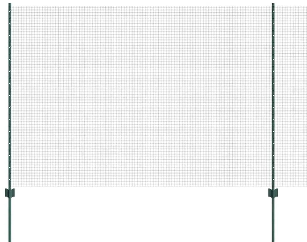 Cerca de Arame Soldado com 22 Postes U Verde 1,5x50 m Aço