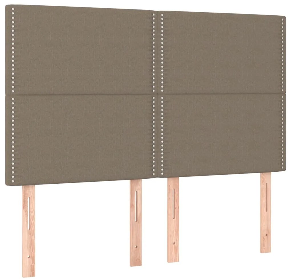 Cama sem colchão 140x200 cm tecido castanho-acinzentado