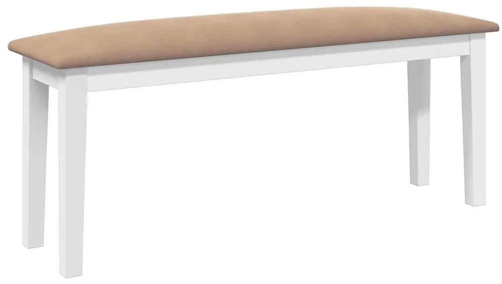 Banco 110 cm madeira seringueira maciça branco
