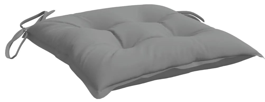 Almofadões de cadeira 4 pcs 40x40x7 cm tecido oxford cinza