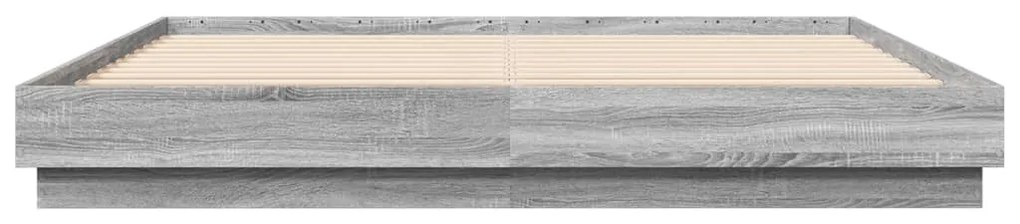 Estrutura de cama 180x200 cm derivados de madeira cinza sonoma