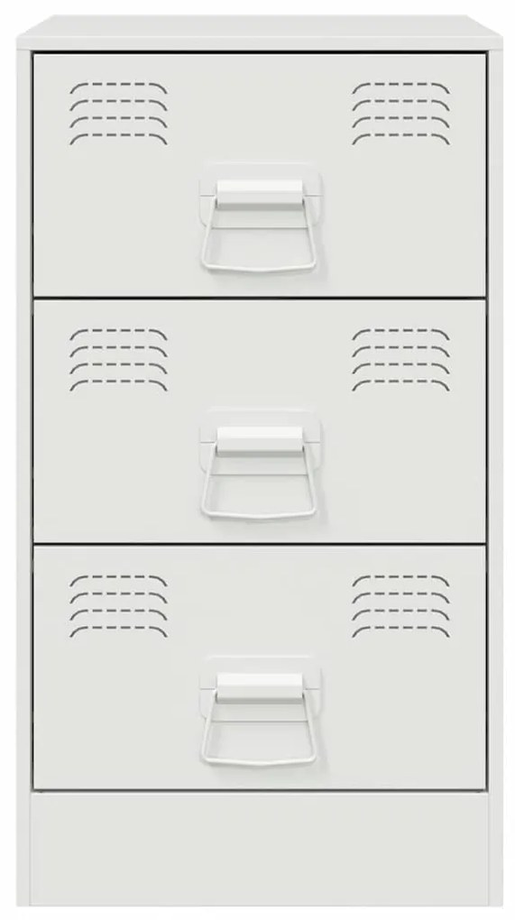 Mesa de cabeceira 34,5x39x62 cm aço branco