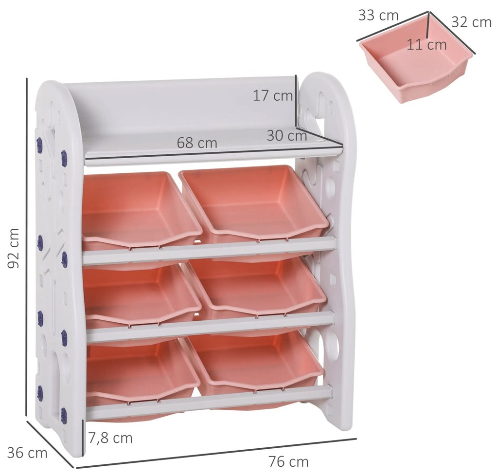 Estante Infantil Tulip - Branco e Coral - Design Moderno