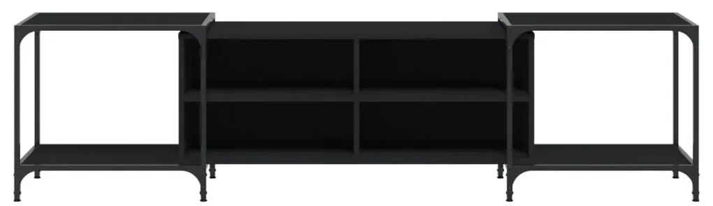 Móvel de TV 203x37x50 cm derivados de madeira preto