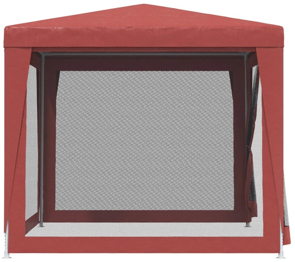 Tenda festas c/ 4 paredes laterais rede 2,5x2,5m PEAD vermelho