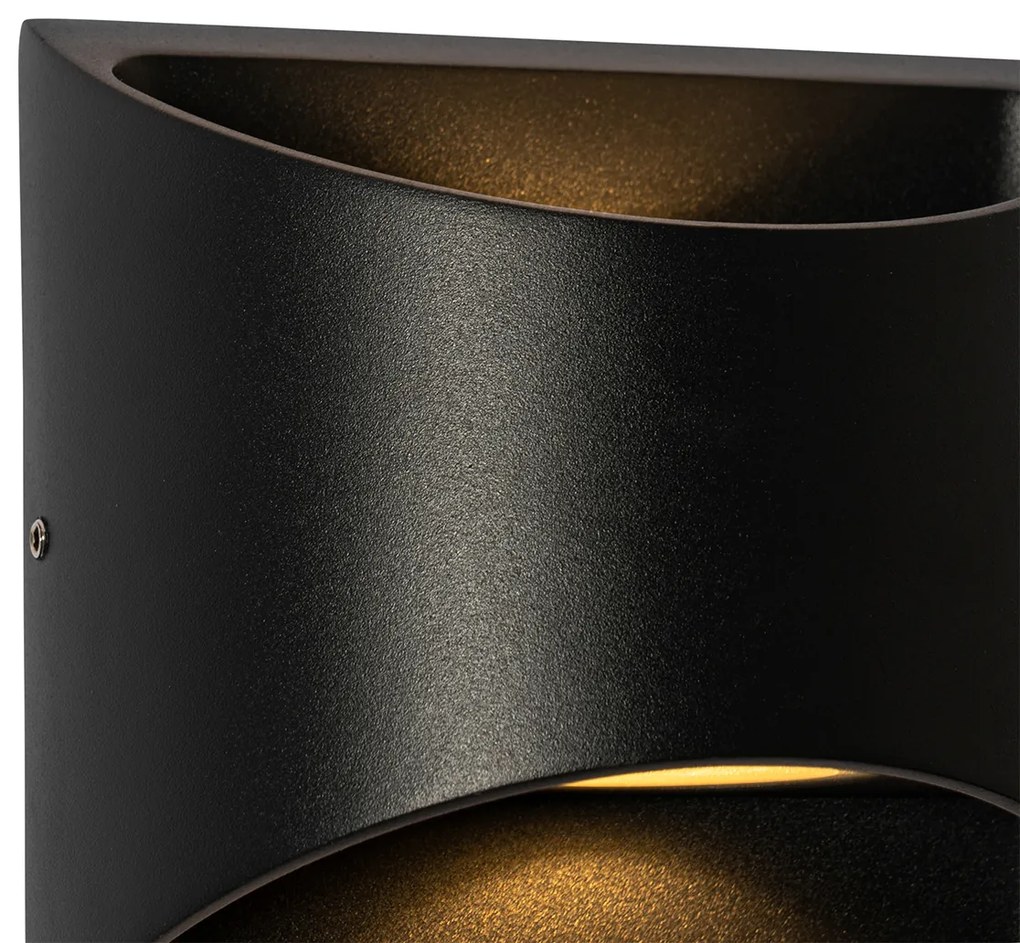 Candeeiro de parede moderno para exterior preto incl. LED 2 luzes IP54 - Mal Moderno