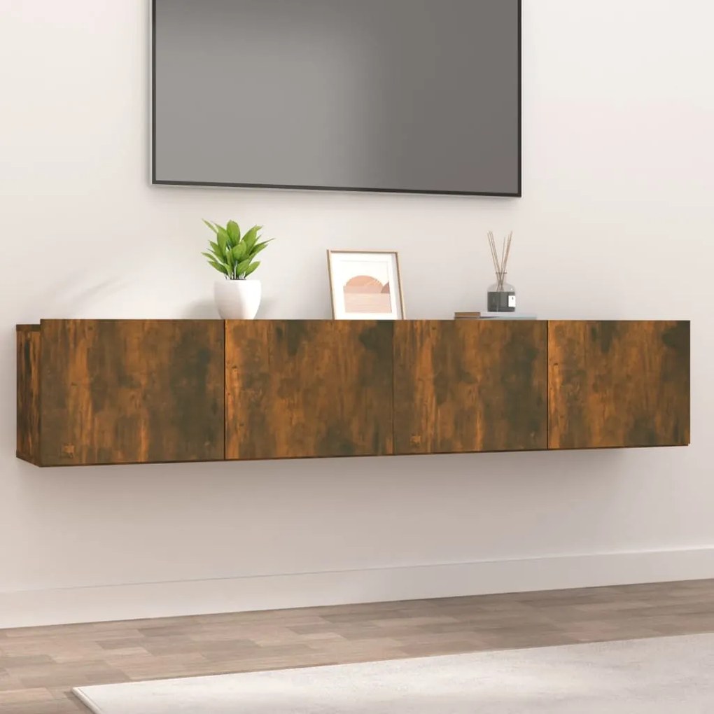 vidaXL Móveis de TV 2 pcs 80x30x30cm derivados madeira carvalho fumado