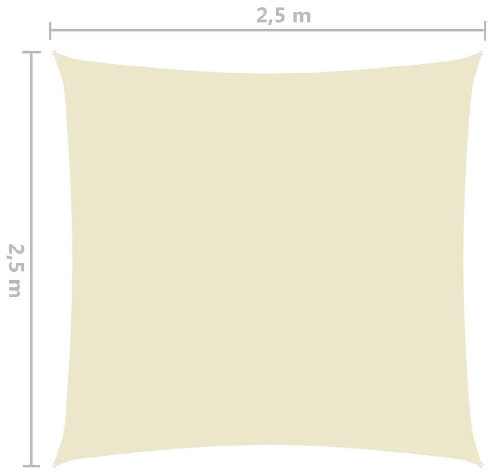 Para-sol vela tecido oxford quadrado 2,5x2,5 m creme