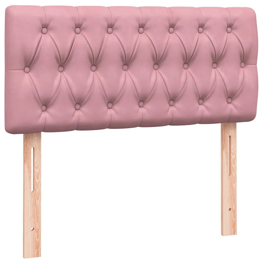 Cama com molas/colchão 100x210 cm veludo rosa