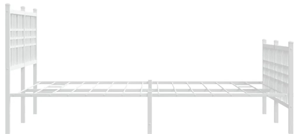 Estrutura de cama com cabeceira e pés 140x200 cm metal branco