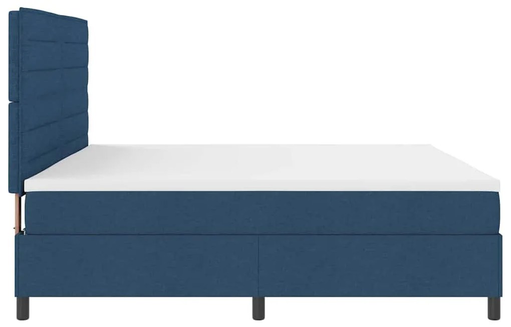 Cama Box com Colchão Azul 200x200 cm Tecido