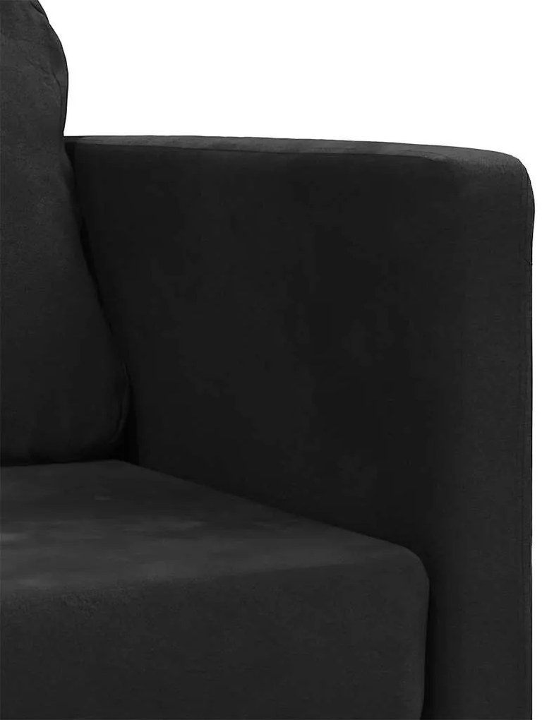 Sofá-cama sem pés 122x204x55 cm veludo preto