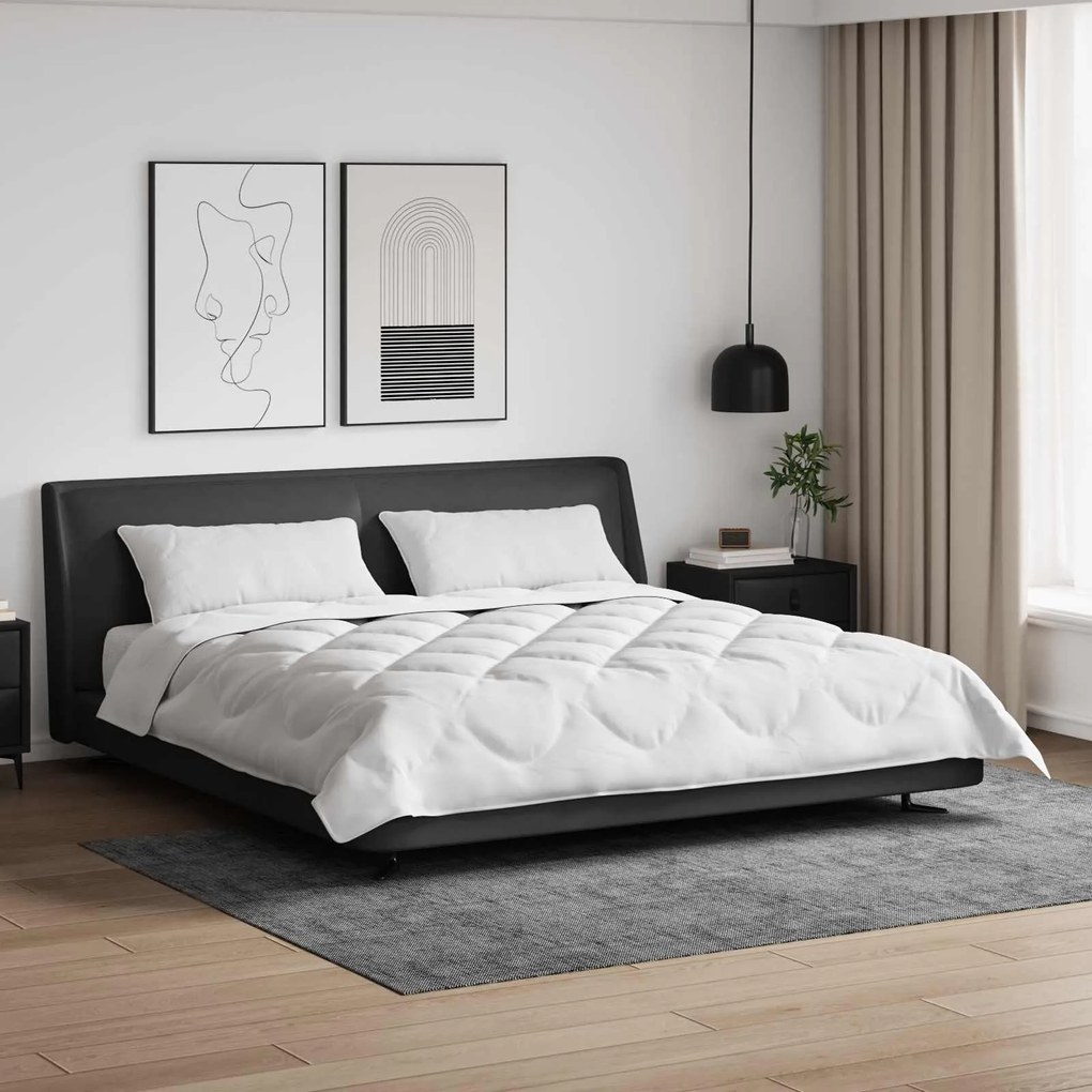 vidaXL Edredão com travesseiro 3 pcs Branco Microfibra