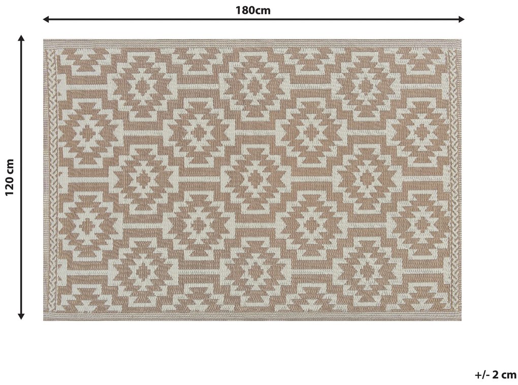 Tapete de exterior 120 x 180 cm creme KARNAL Beliani
