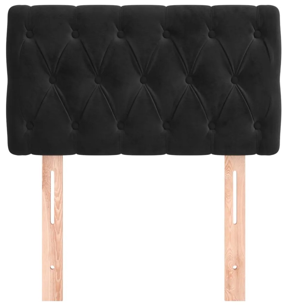 Cabeceira de cama veludo 80x7x78/88 cm preto
