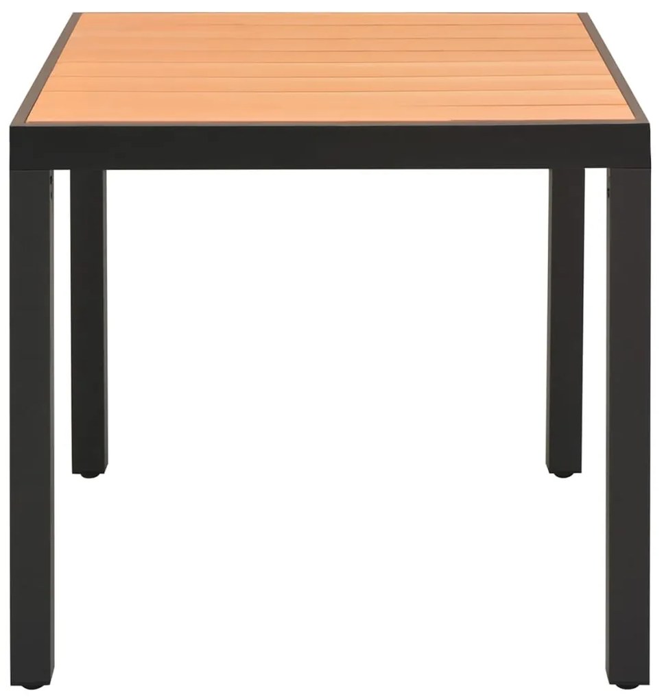 Mesa de jardim em alumínio e WPC 80x80x74 cm castanho