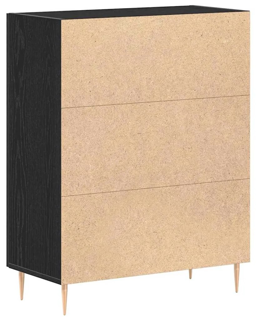 Buffet vidaXL Preto Carvalho 69,5x34x90 cm Madeira Semimanufaturada