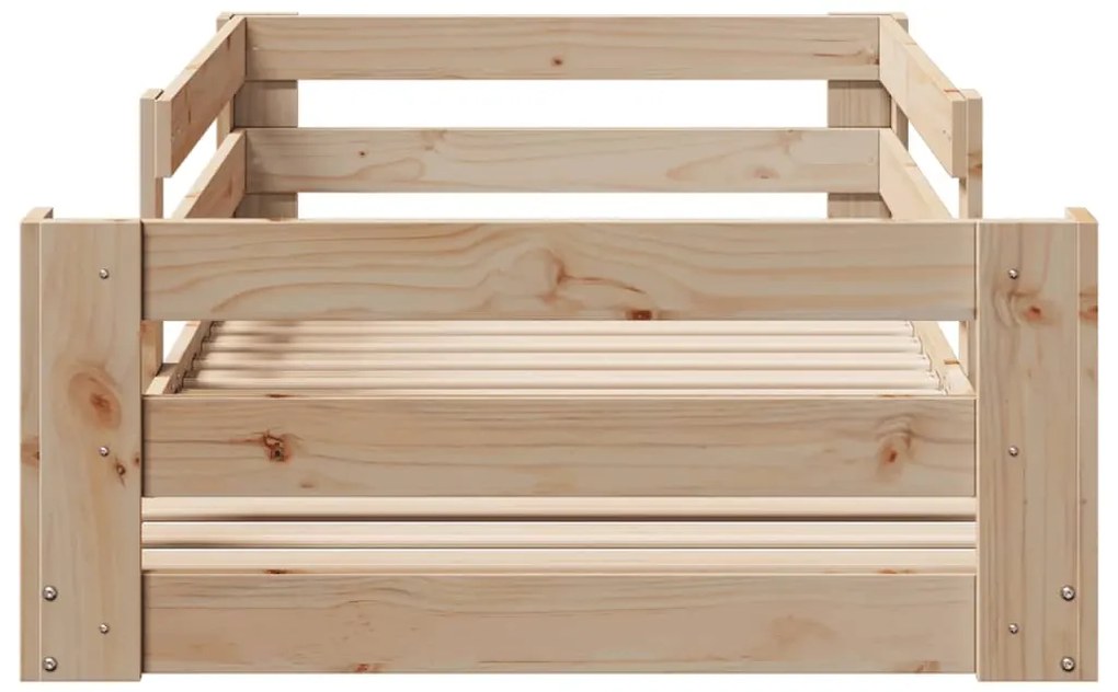 Estrutura de cama sem colchão 80x200 cm madeira de pinho maciça