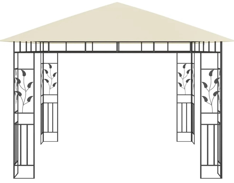 Gazebo com rede mosquiteira 3x3x2,73 m 180 g/m² creme