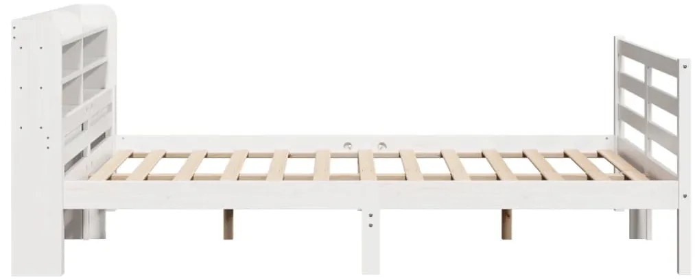 Estrutura de cama c/ cabeceira 150x200 cm pinho maciço branco