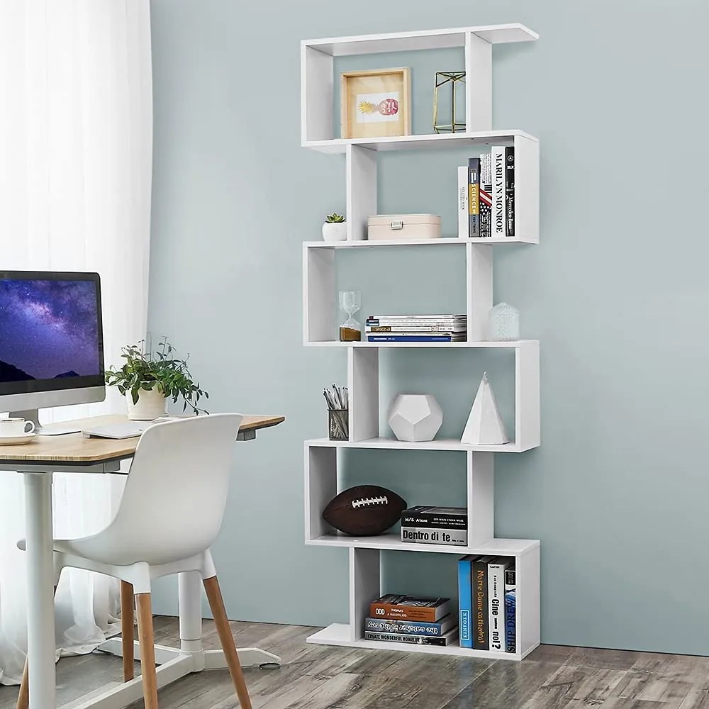 Estante sala com 6 prateleiras 70 x 24 x 190,5 cm branco