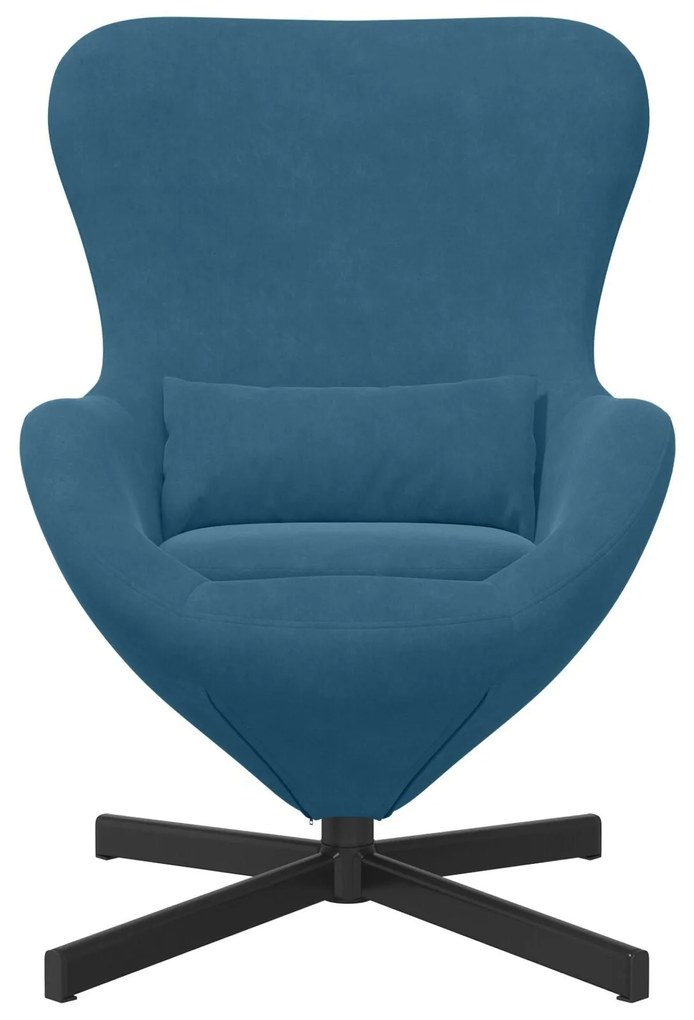 Cadeira Ovo vidaXL Azul Veludo