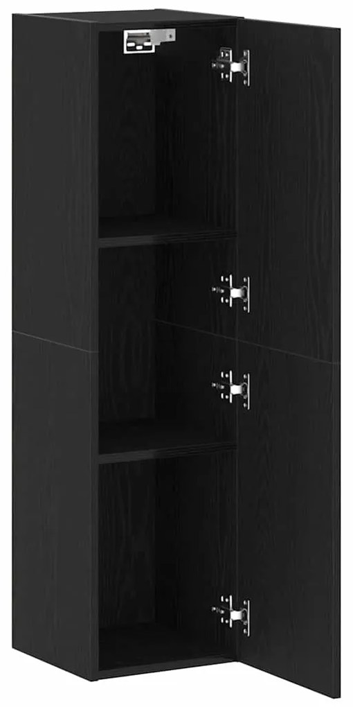 Estante de TV em Carvalho Preto, Medidas 30,5 x 30 x 110 cm, Feita de