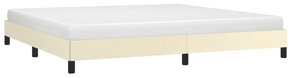 Estrutura de cama 200x200 cm couro artificial cor creme