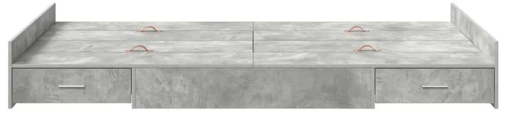 Estrado de cama com arrumação Cinzento cimento 120 x 190 cm MDF