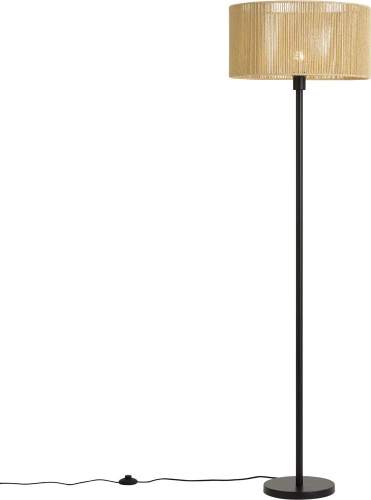 Simplo Floor Lamp: Black Frame with Beige Paper Rope Shade (50/50/25)