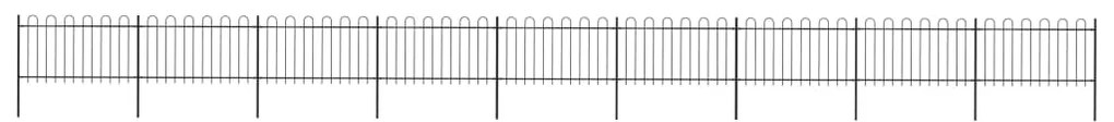 vidaXL Cerca de jardim com topo em aros 15,3x1 m aço preto