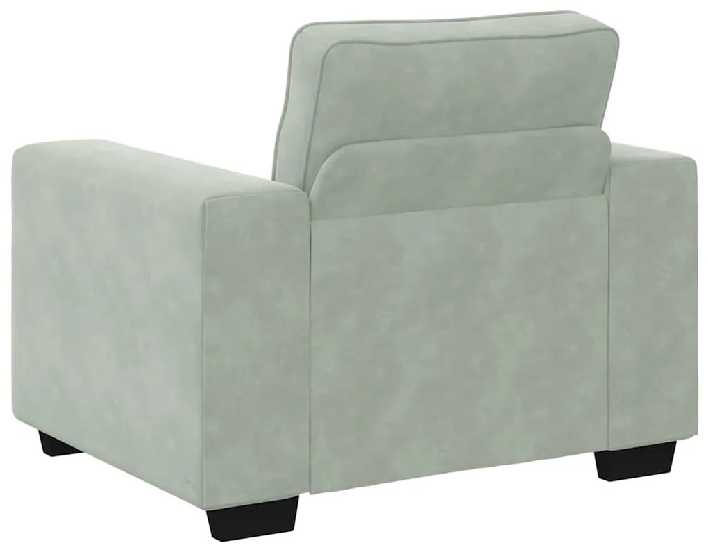 Poltrona 60 cm veludo cinzento-claro