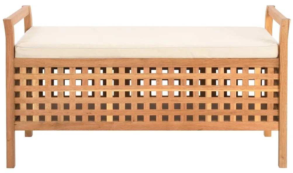 Banco de arrumação 93x49x49 cm madeira de nogueira maciça